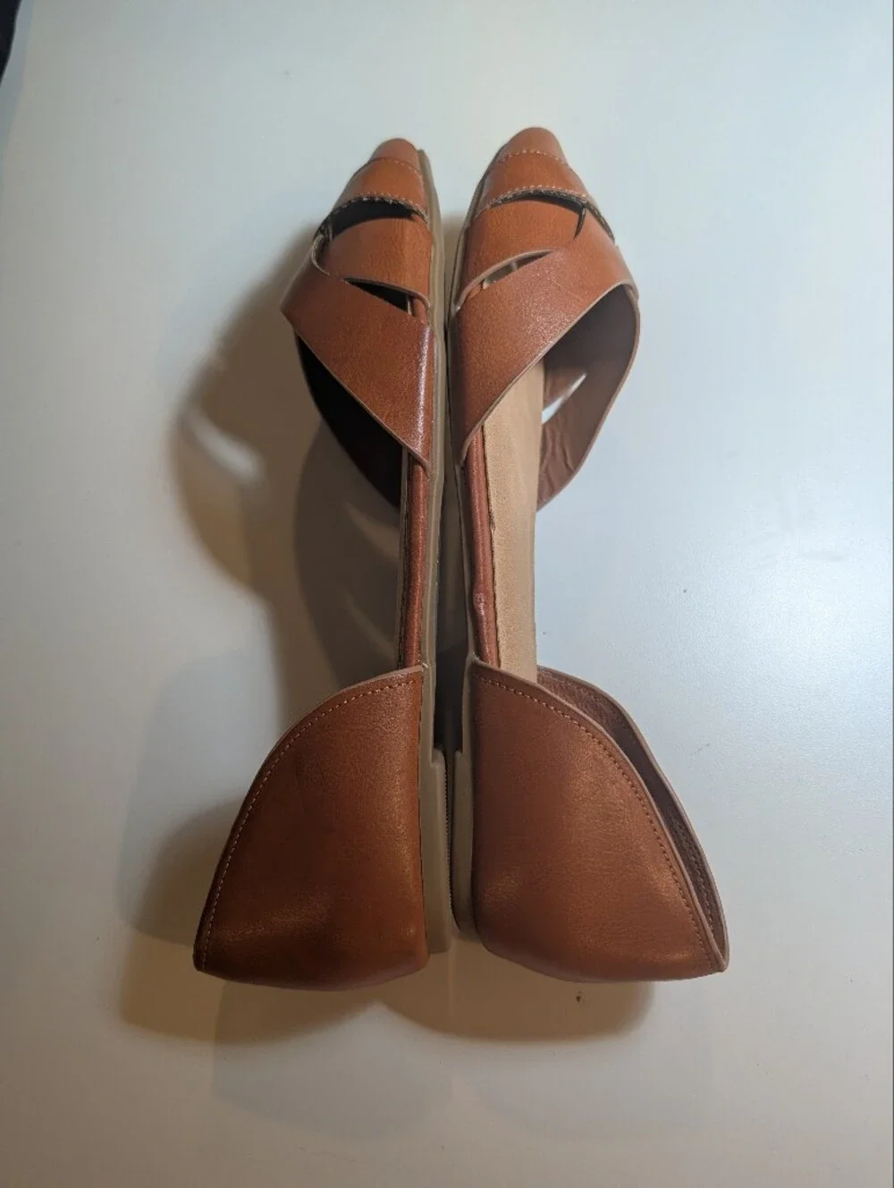 Journee Collection Women's Size 9 Tan Pointed Toe D'Orsay Flats